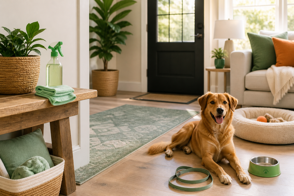 Clean pet-friendly home with a calm dog